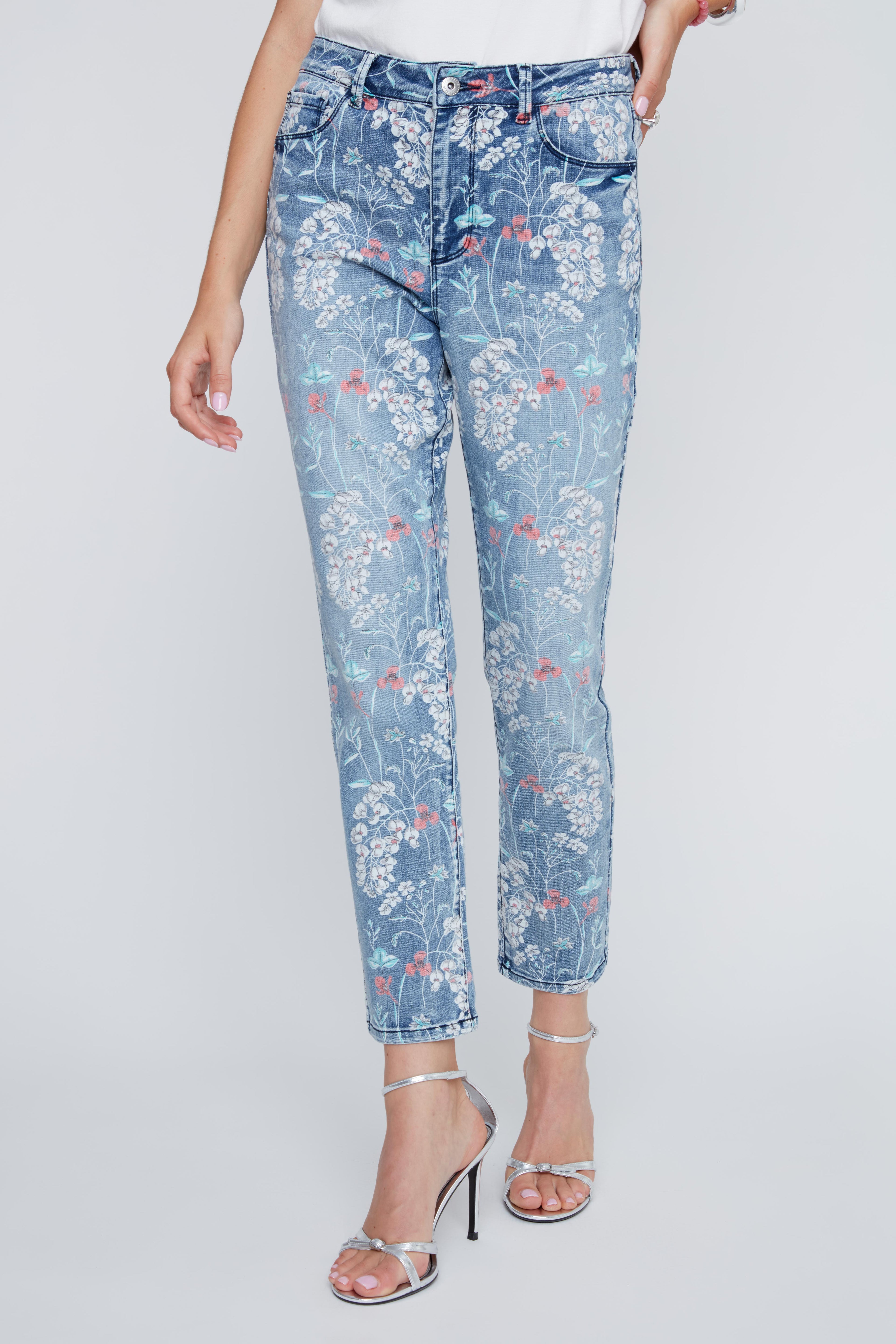 Jeans imprimés à fleurs CYC