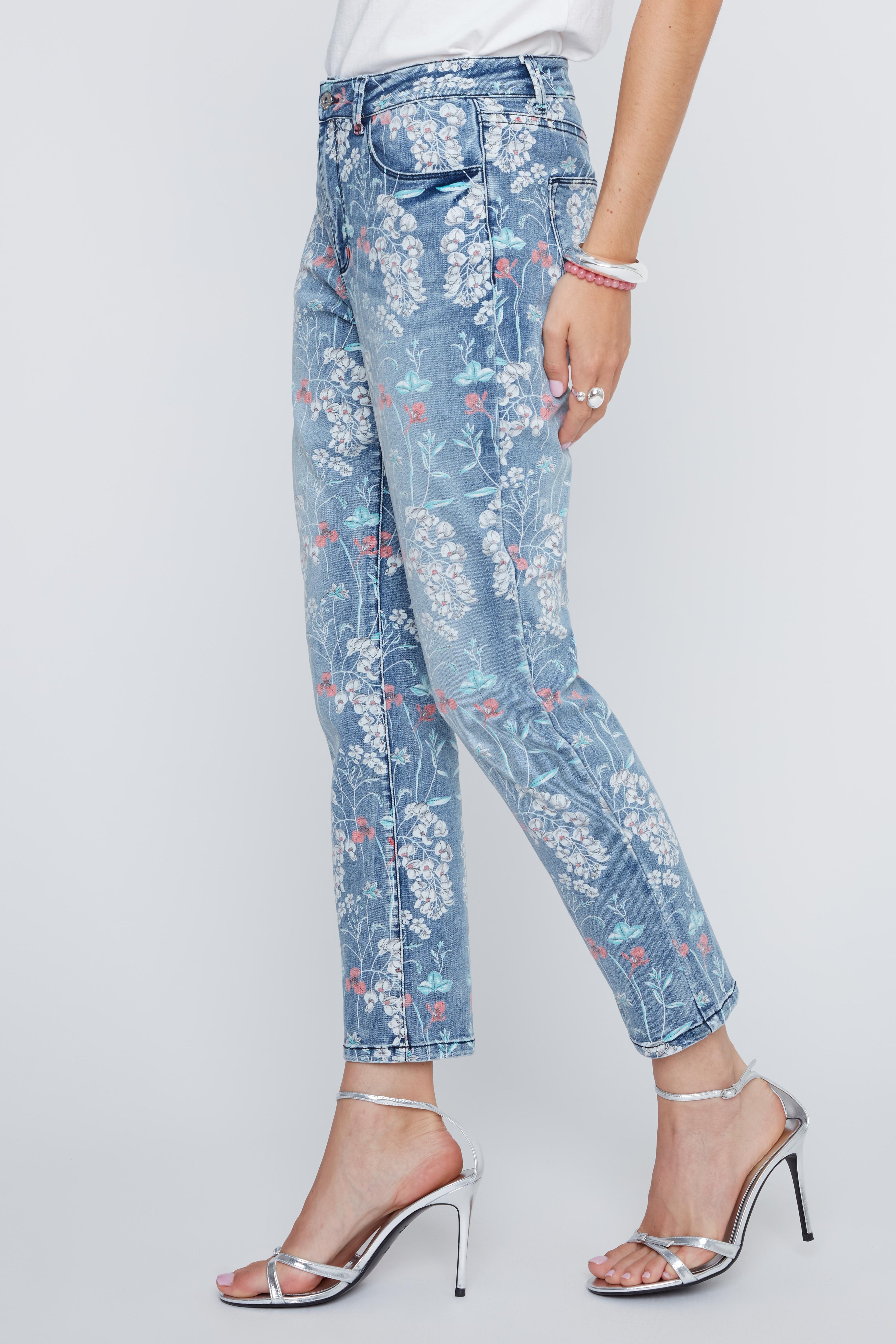 Jeans imprimés à fleurs CYC