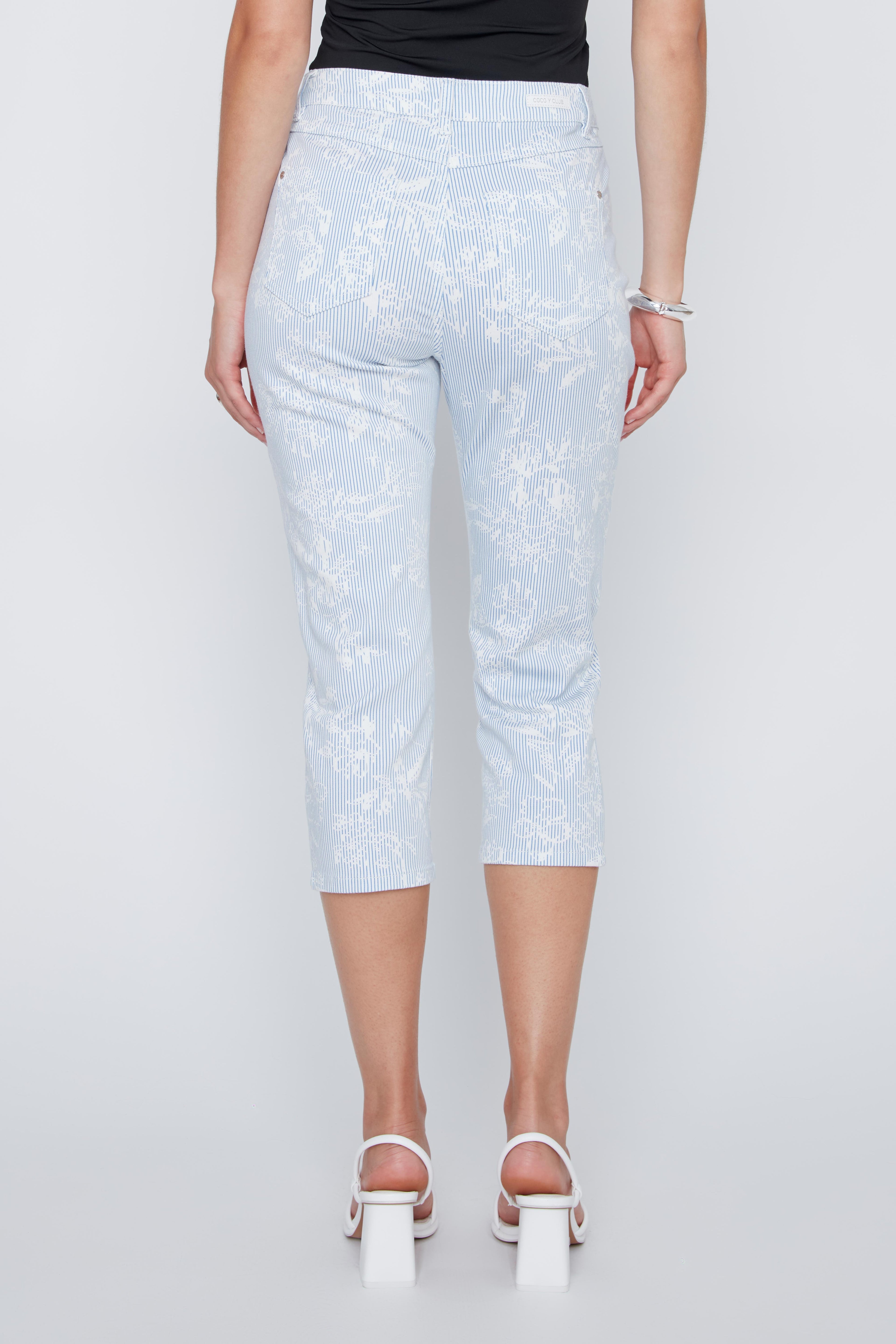Pantalon Capri à Rayures Florales- CYC - 2612000