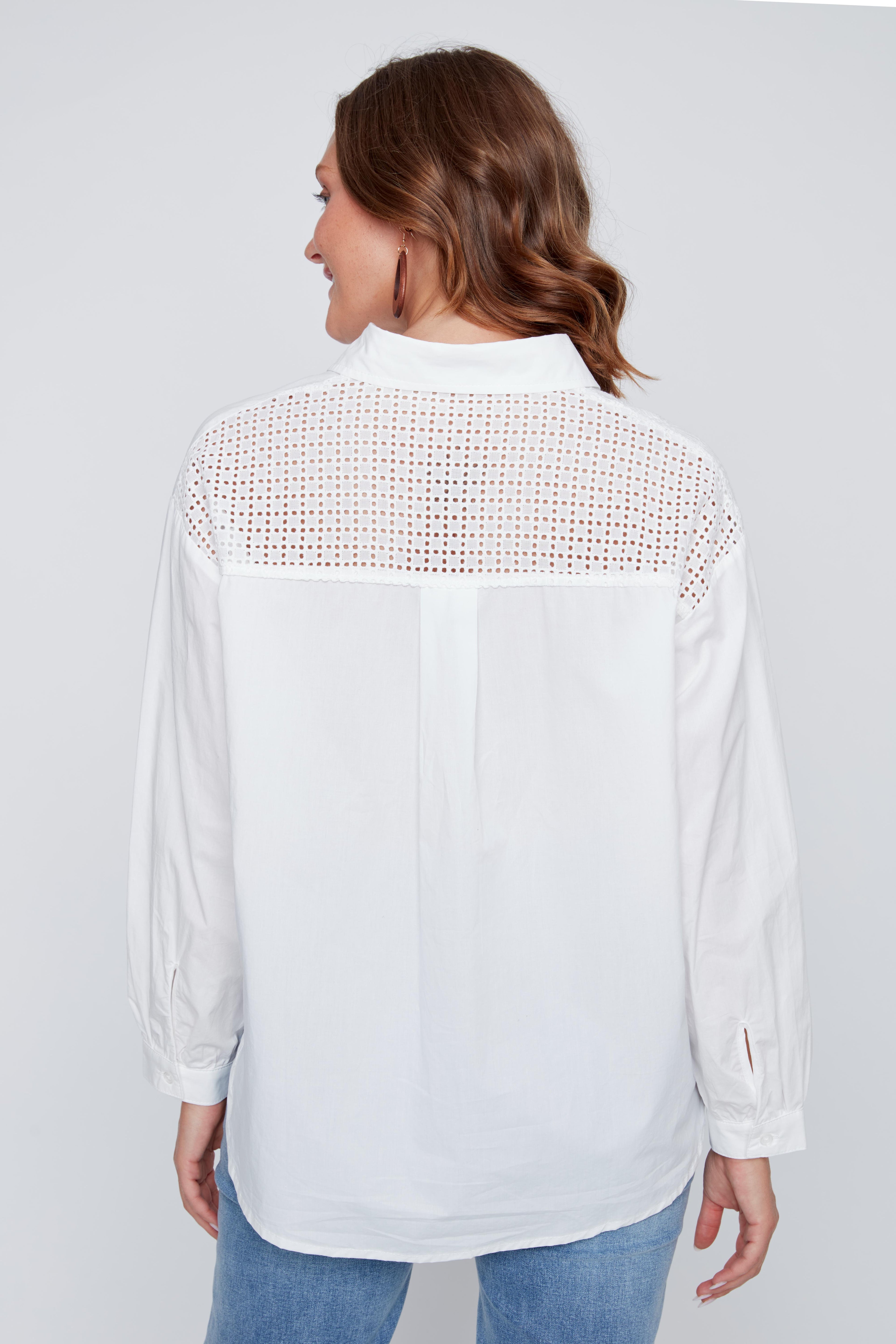 Chemisier boutonné avec Détails en Dentelle  - CYC - 2615019