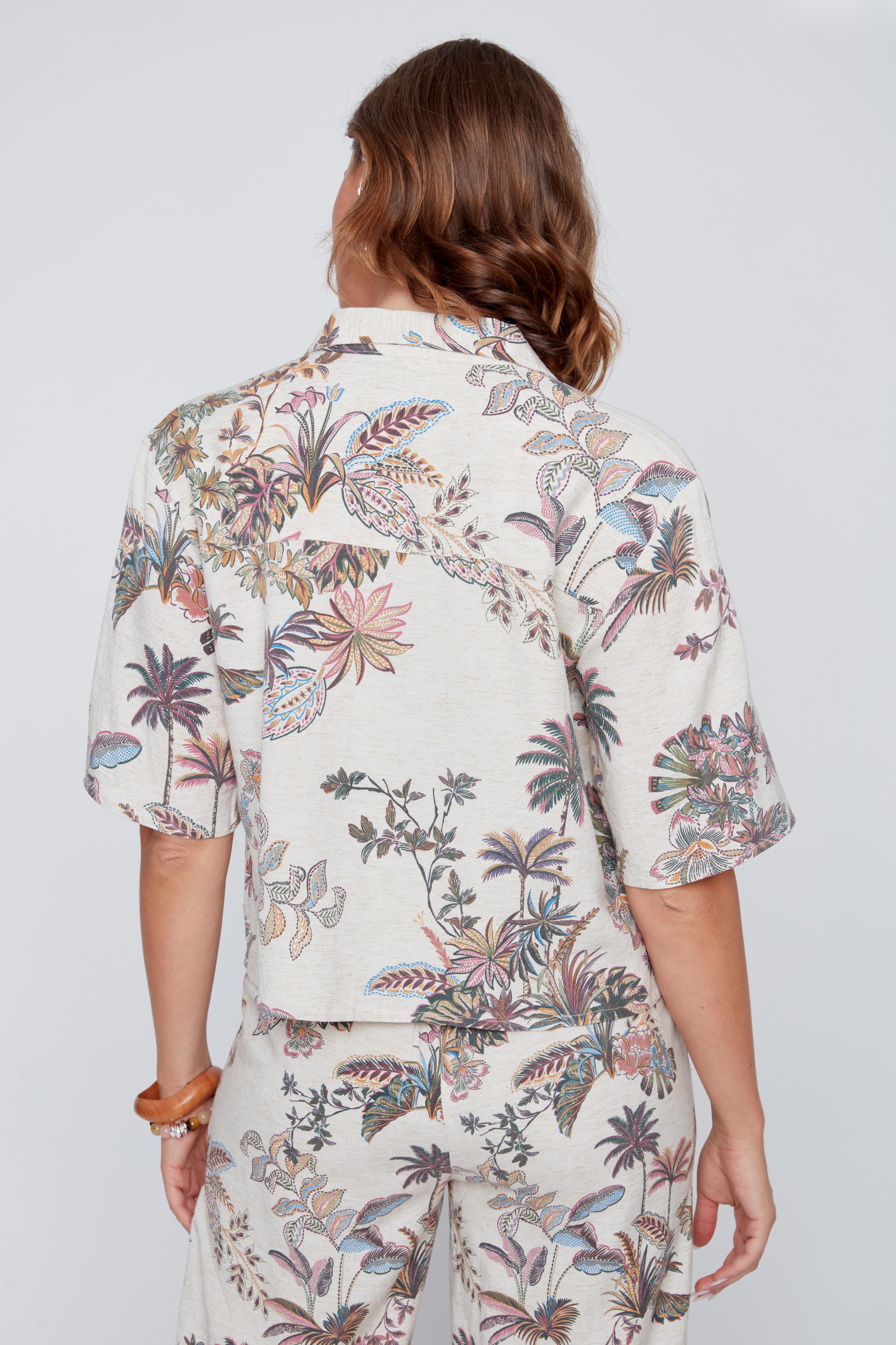 Chemise Boutonnée à Imprimé Tropical - CYC - 2615040