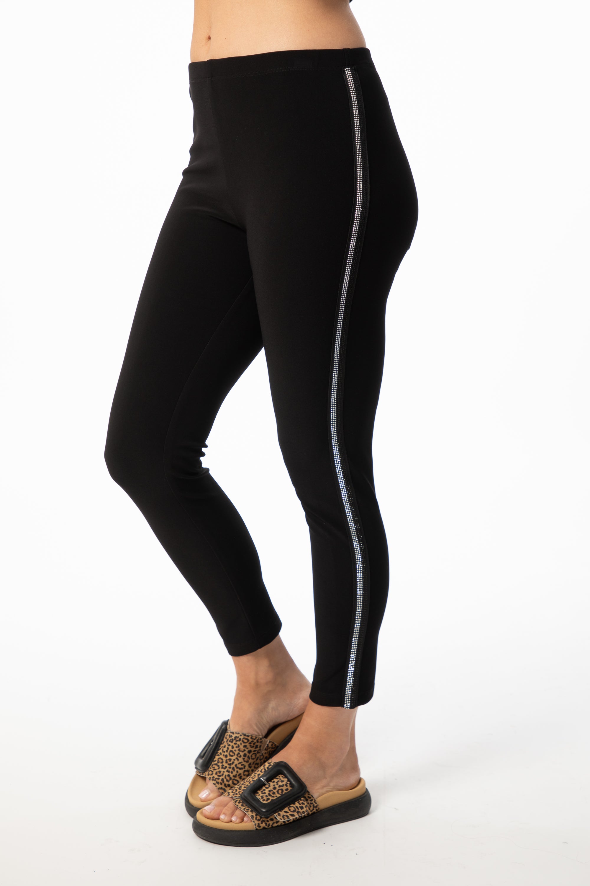 Leggings Bali noirs à strass sur les côtés