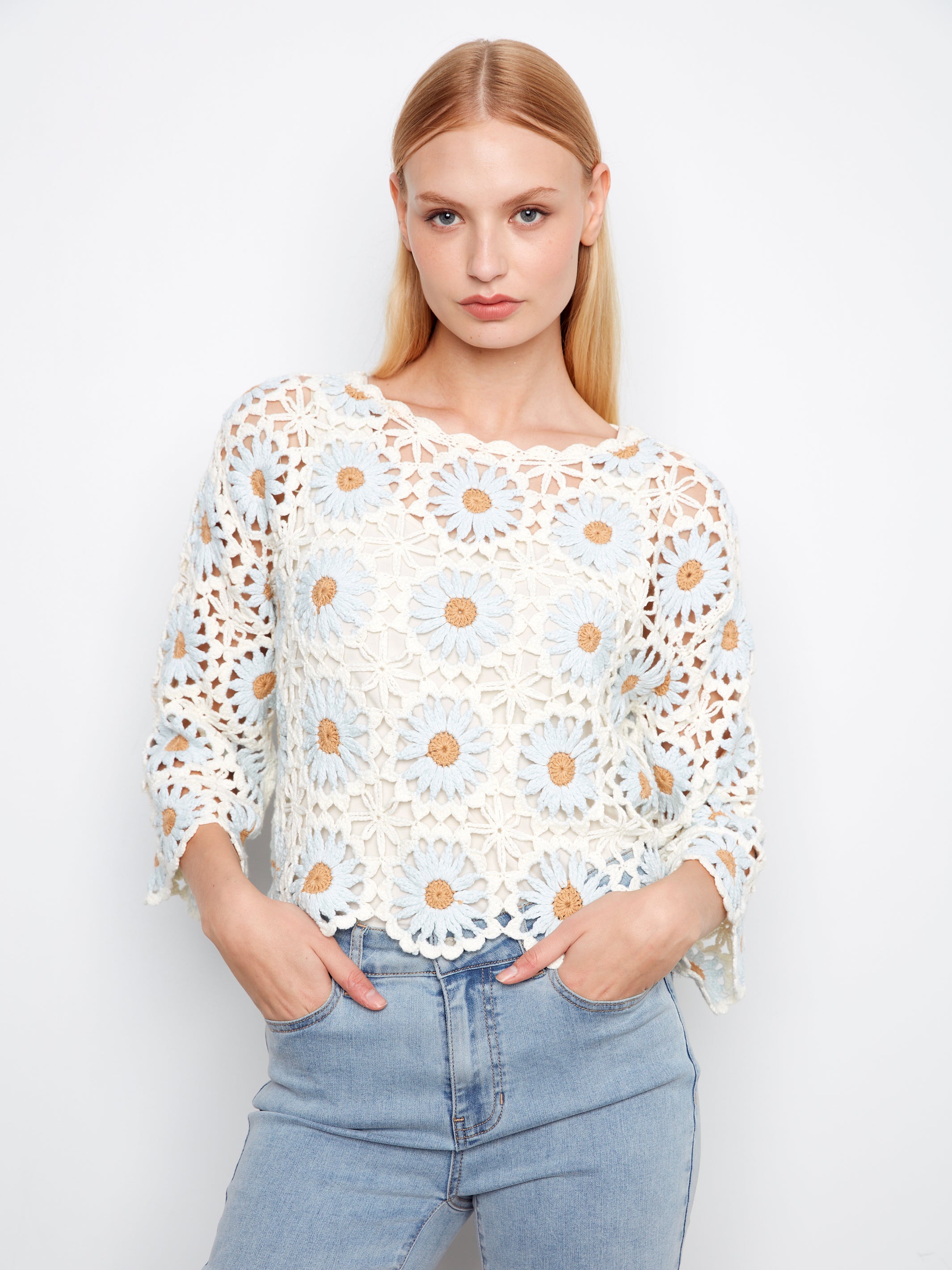 Pull en crochet Charlie B. Flower