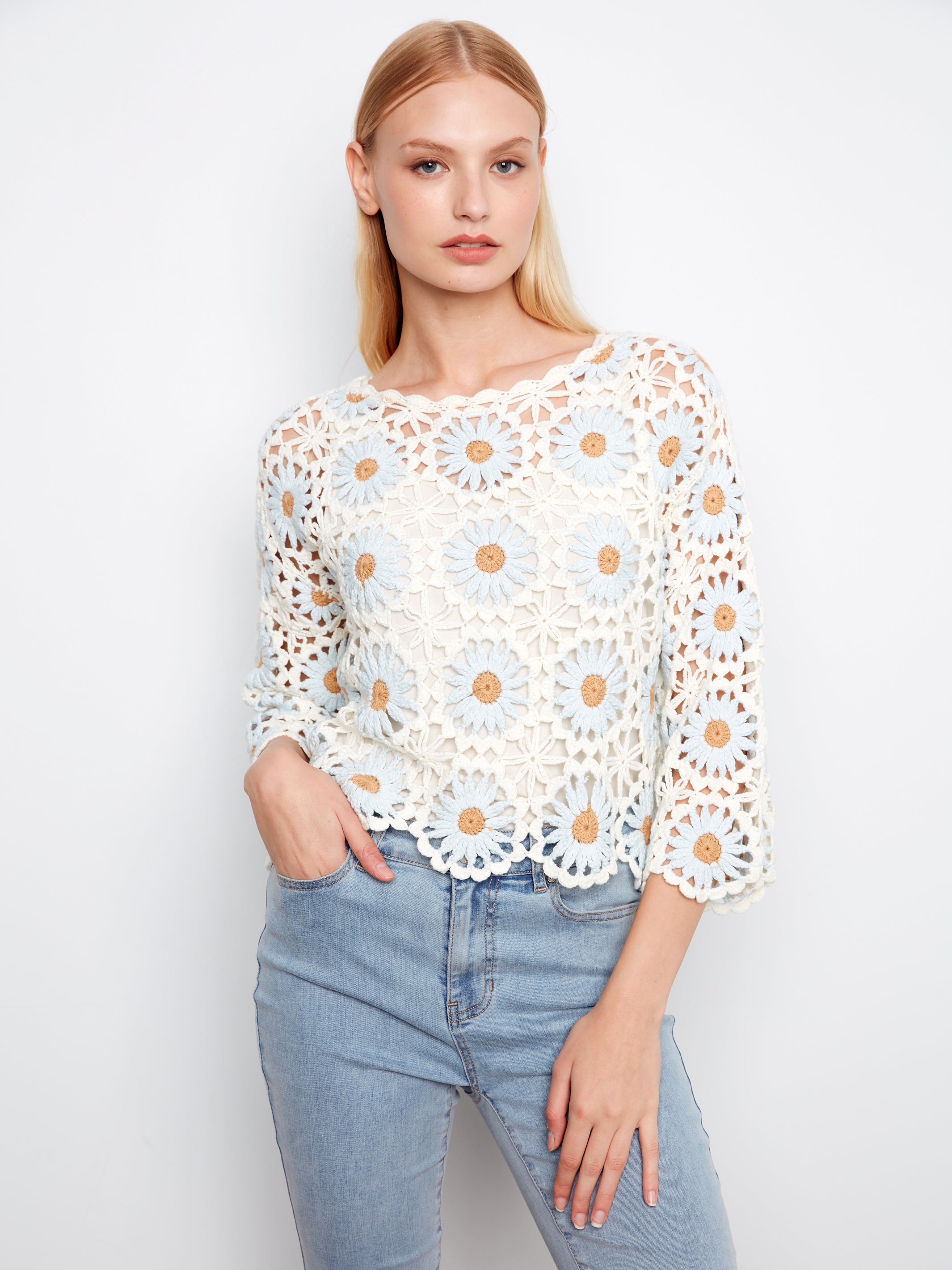 Pull en crochet Charlie B. Flower