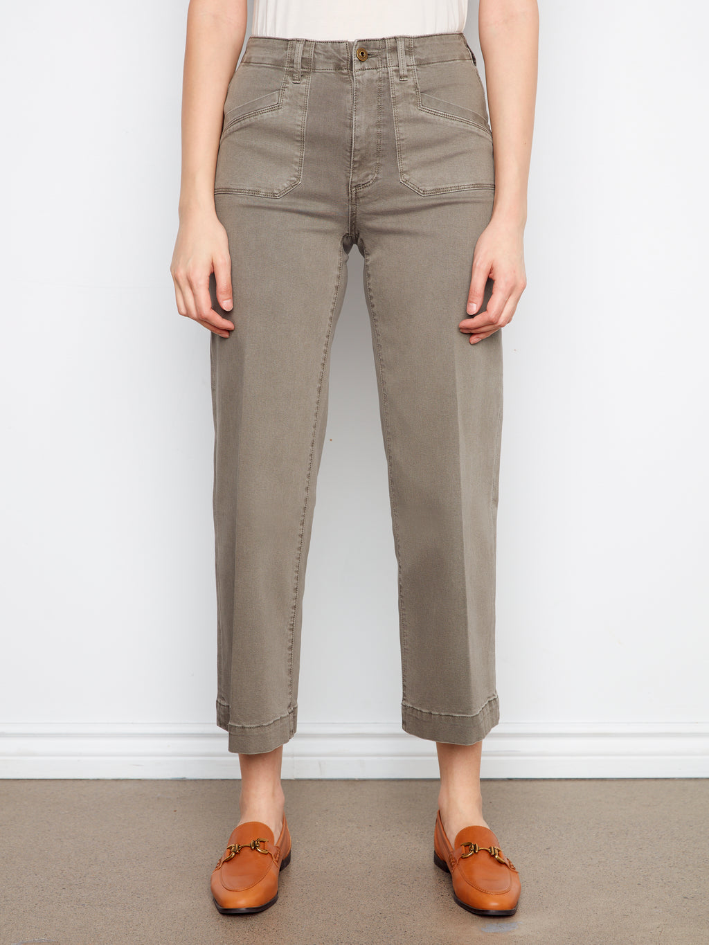Charlie B. Wide Leg Twill Pants