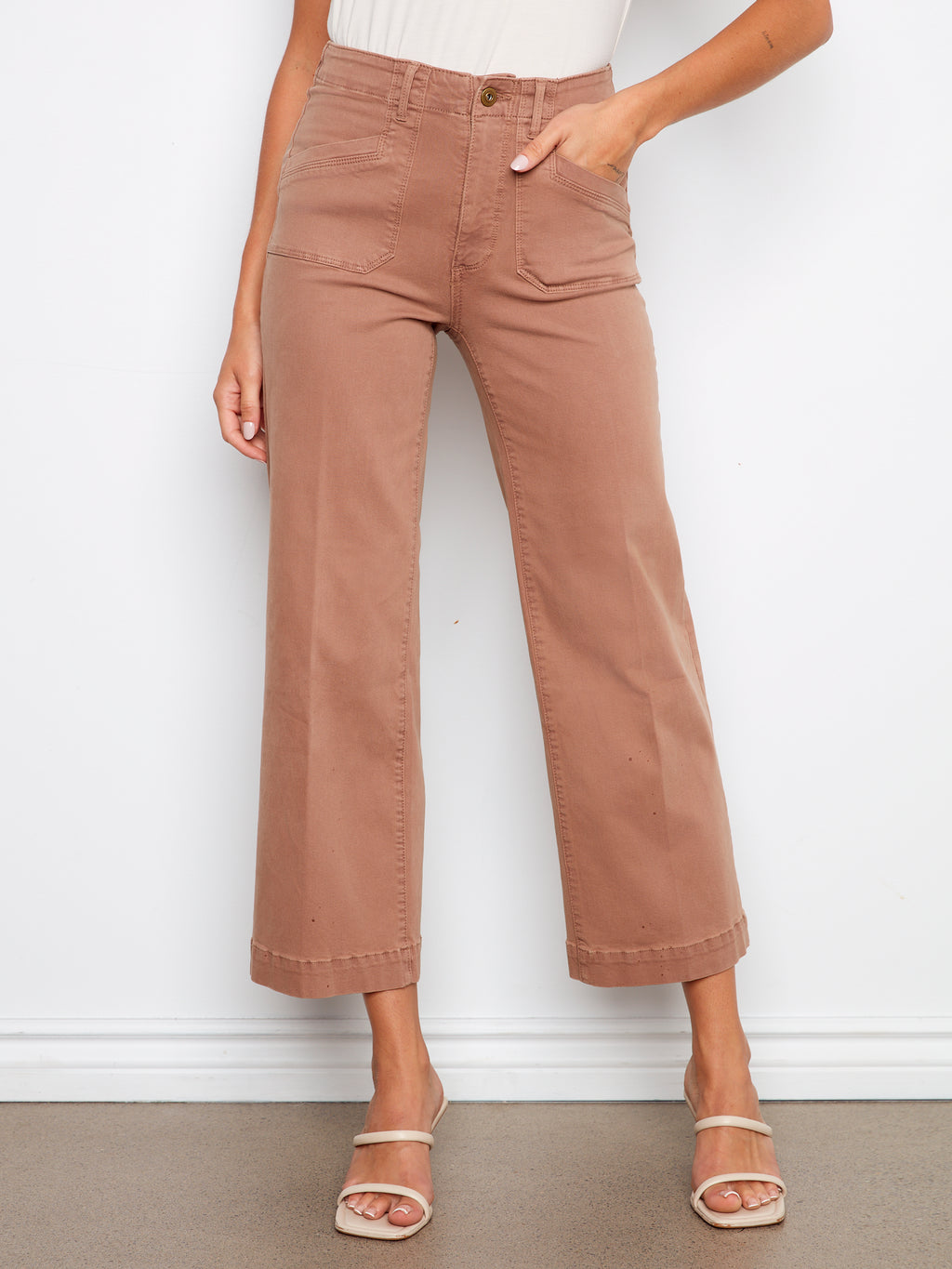 Charlie B. Wide Leg Twill Pants