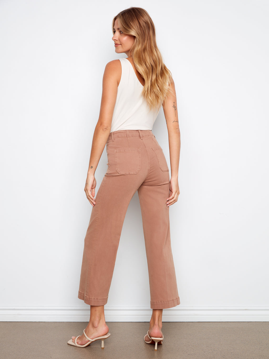 Charlie B. Wide Leg Twill Pants