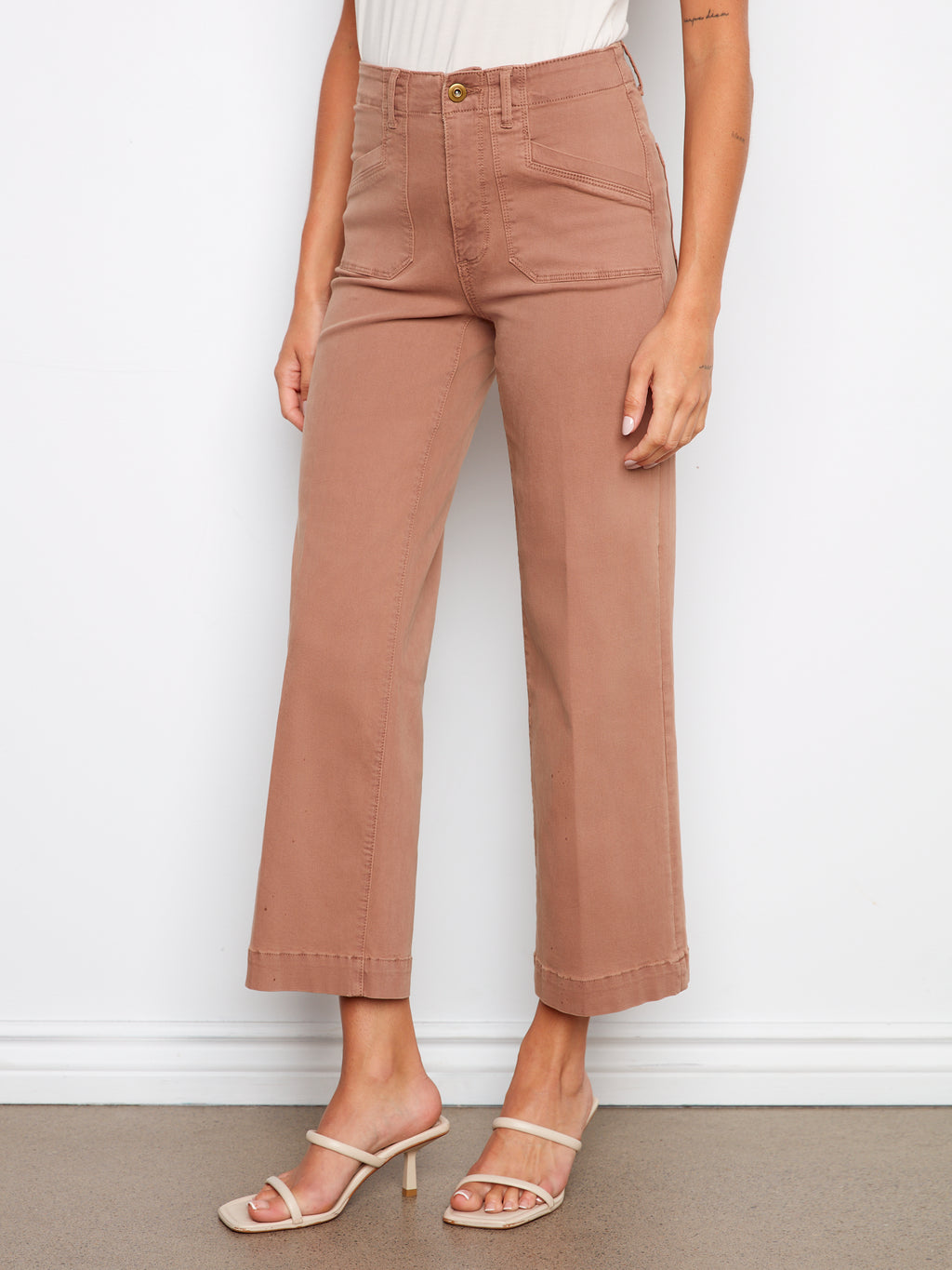 Charlie B. Wide Leg Twill Pants