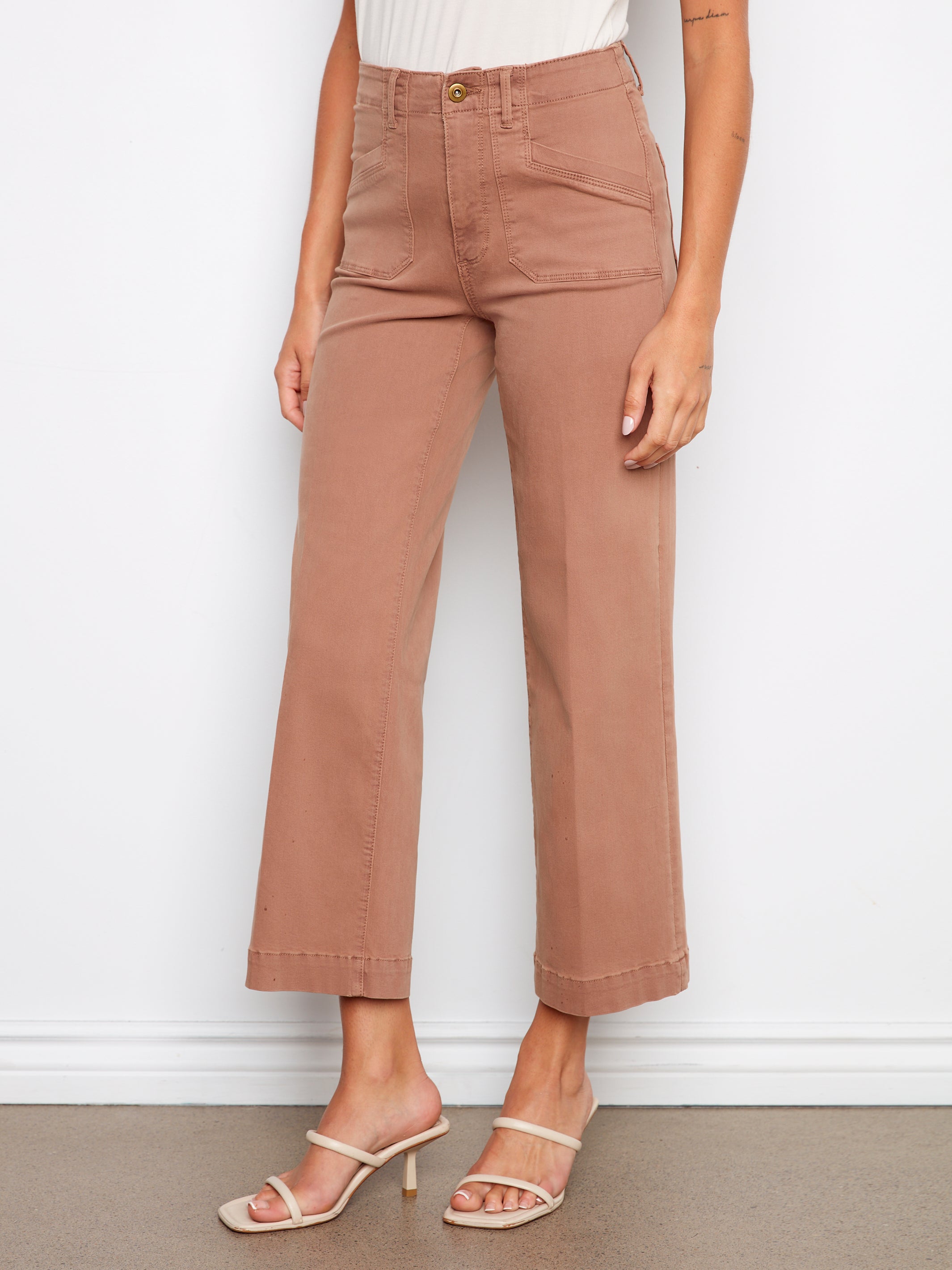 Charlie B. Wide Leg Twill Pants