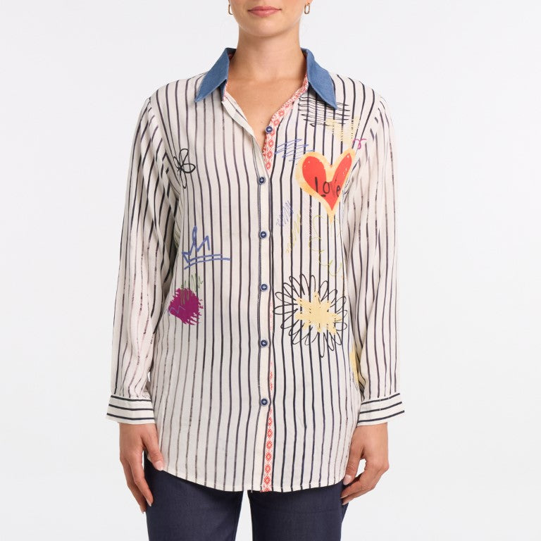 Moffi - Chemisier rayé